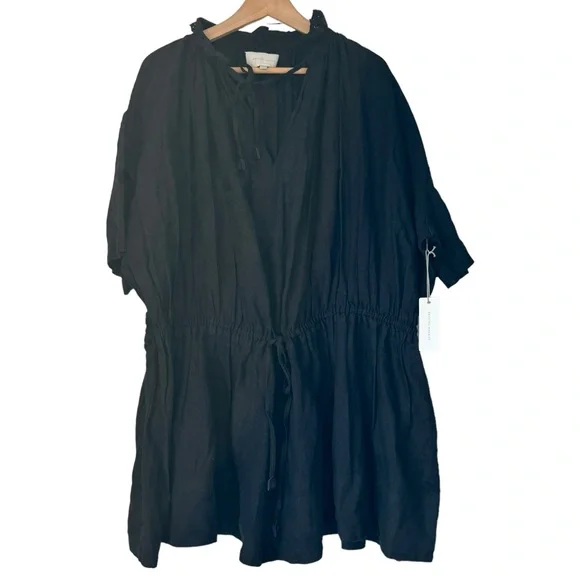 SOLD Brochu Walker St Tropez Dress Small NWT Linen Black Onyx Oversized Mini - Picture 2 of 10